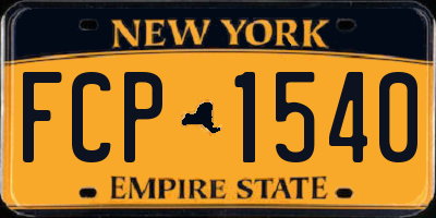 NY license plate FCP1540