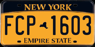 NY license plate FCP1603