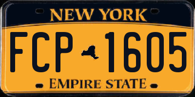 NY license plate FCP1605