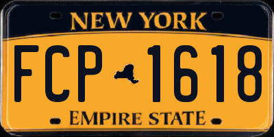 NY license plate FCP1618