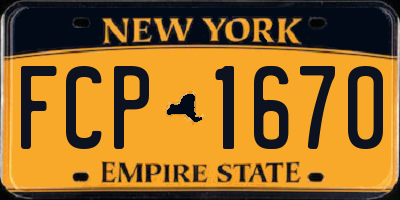 NY license plate FCP1670