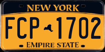 NY license plate FCP1702