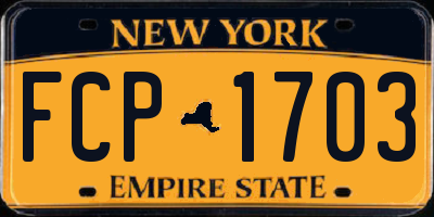 NY license plate FCP1703