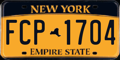 NY license plate FCP1704