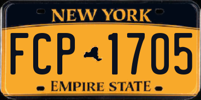 NY license plate FCP1705