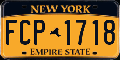 NY license plate FCP1718