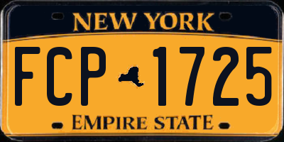 NY license plate FCP1725