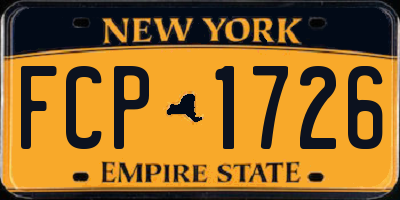 NY license plate FCP1726