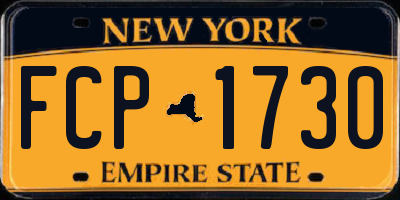NY license plate FCP1730