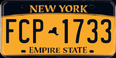 NY license plate FCP1733