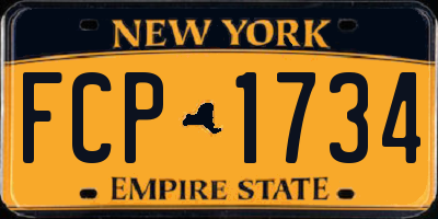 NY license plate FCP1734
