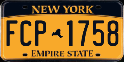 NY license plate FCP1758