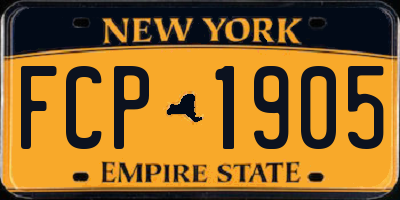NY license plate FCP1905