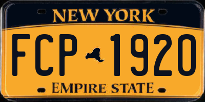 NY license plate FCP1920