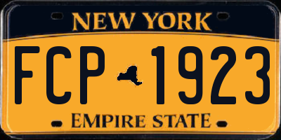 NY license plate FCP1923