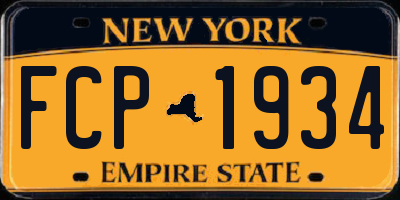 NY license plate FCP1934