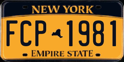 NY license plate FCP1981
