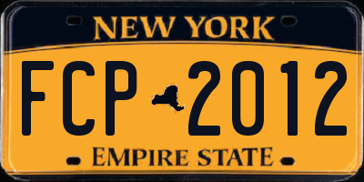 NY license plate FCP2012