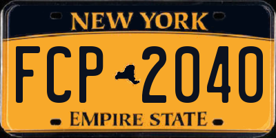 NY license plate FCP2040