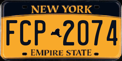 NY license plate FCP2074