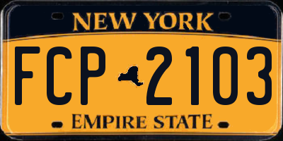 NY license plate FCP2103