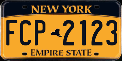 NY license plate FCP2123