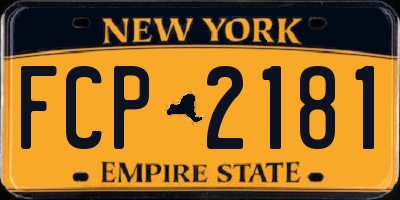 NY license plate FCP2181