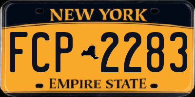 NY license plate FCP2283
