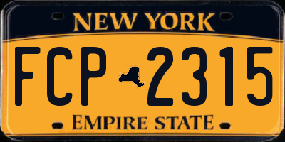 NY license plate FCP2315