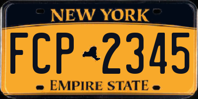NY license plate FCP2345