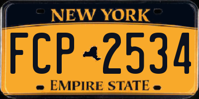 NY license plate FCP2534