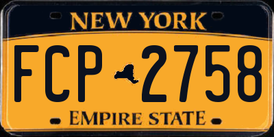 NY license plate FCP2758