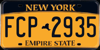 NY license plate FCP2935