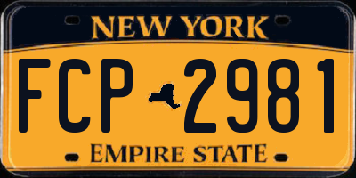 NY license plate FCP2981