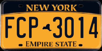 NY license plate FCP3014