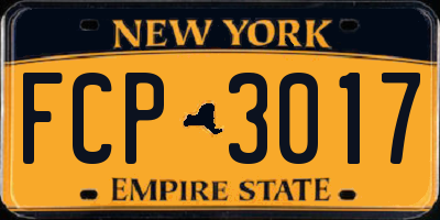 NY license plate FCP3017