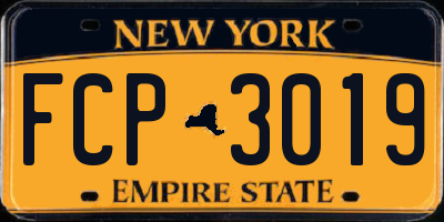 NY license plate FCP3019
