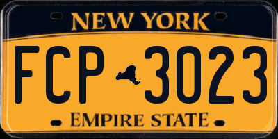 NY license plate FCP3023