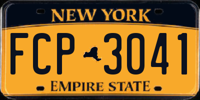 NY license plate FCP3041