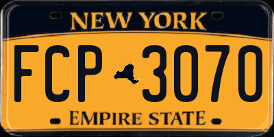NY license plate FCP3070