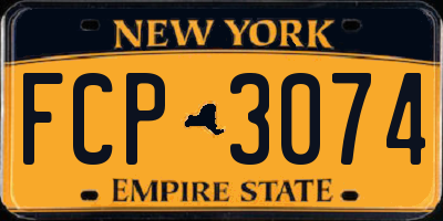NY license plate FCP3074