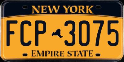 NY license plate FCP3075