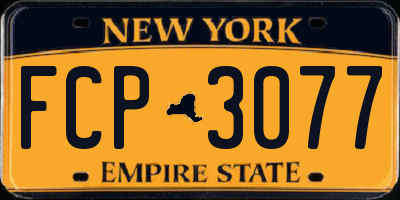 NY license plate FCP3077