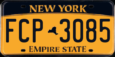 NY license plate FCP3085