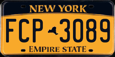 NY license plate FCP3089