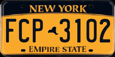 NY license plate FCP3102