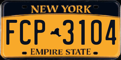 NY license plate FCP3104