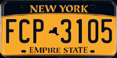 NY license plate FCP3105