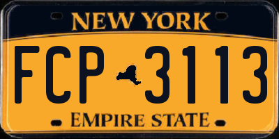 NY license plate FCP3113