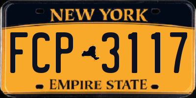 NY license plate FCP3117